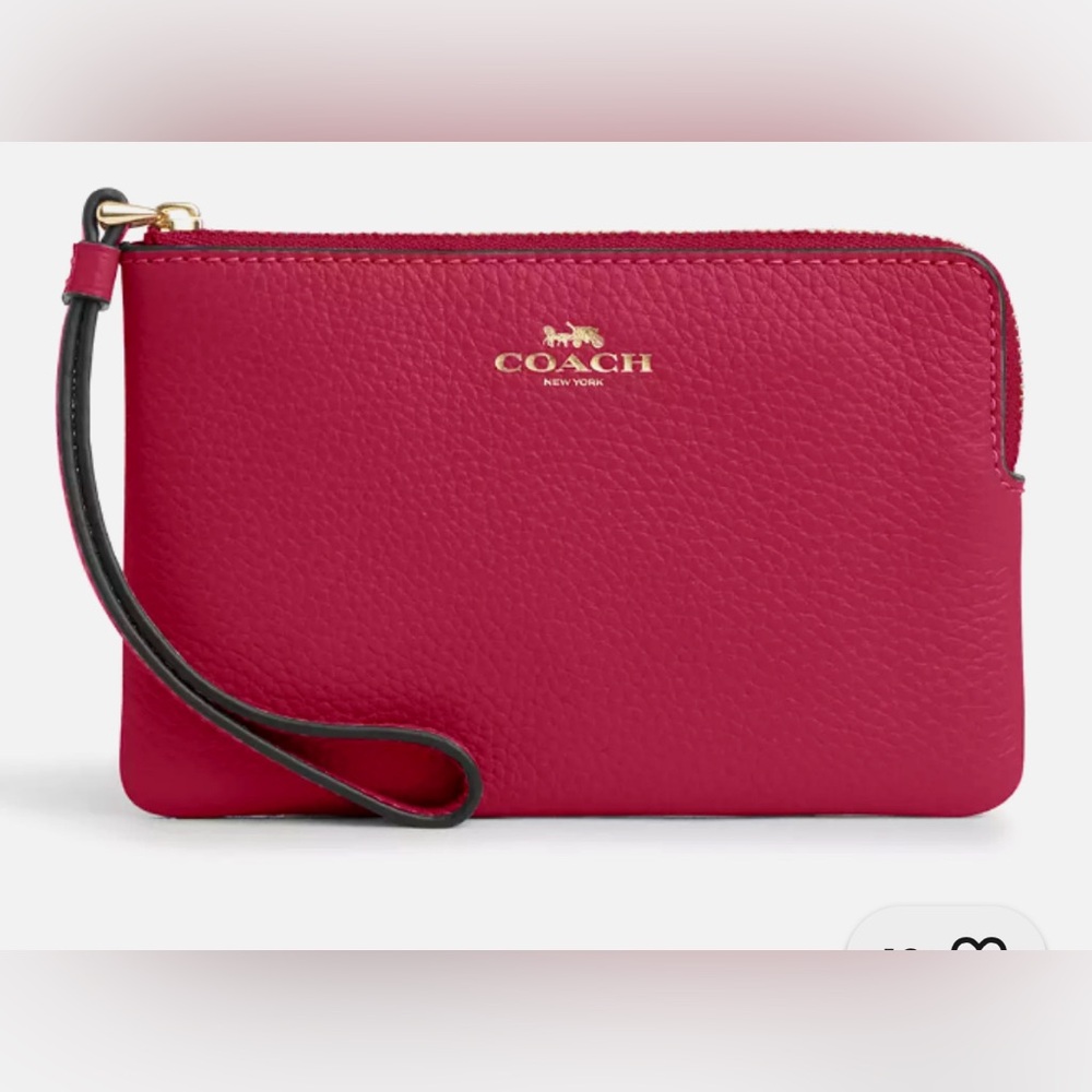 Coach Fuchsia Leather Wristlet